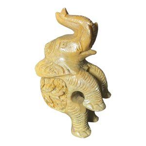 Carved Stone Elephant Figurine